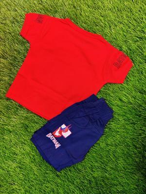 Baby Boy's Blended Printed T-Shirt And Knicker Set