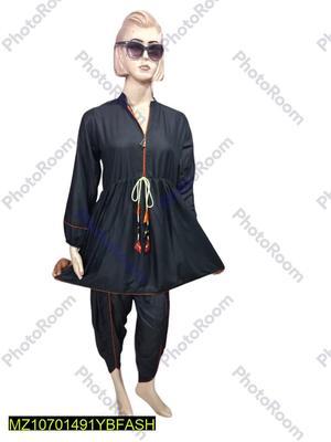 2 Pcs Women's Stitched Linen Suit