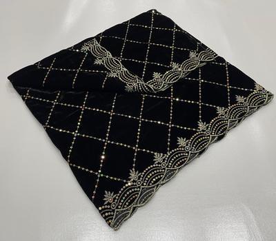 Women's Velvet Embroidered Border Shawl