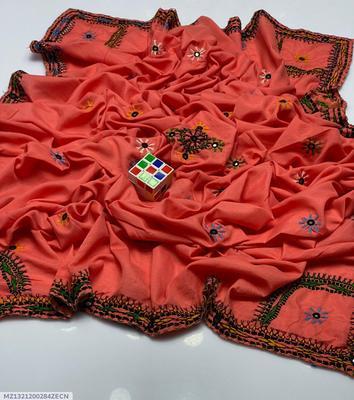 Women's Swiss Embroidered Border Shawl