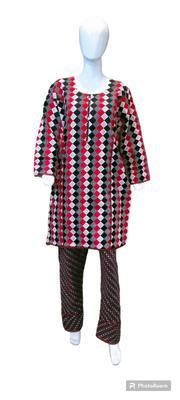 2 Pcs Women's Stitched Cotton Wool Printed Suit