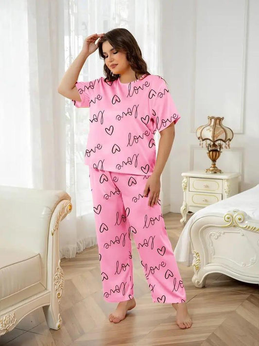 2 Pcs Women's Stitched Cotton Jersey Printed Night Suit