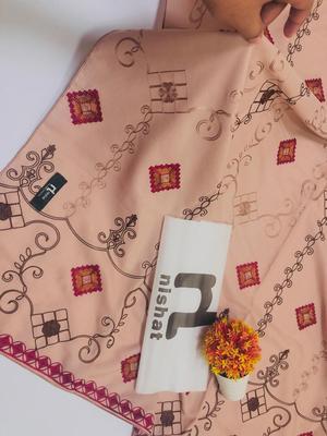 1 Pc Women's Stitched Swiss Lawn Embroidered Dupatta