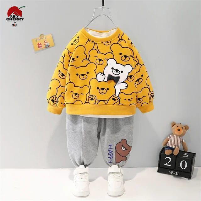 2 Pcs Boy's Fleece Printed Tracksuit