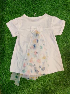 Girl's Stitched Blended Printed T-Shirt