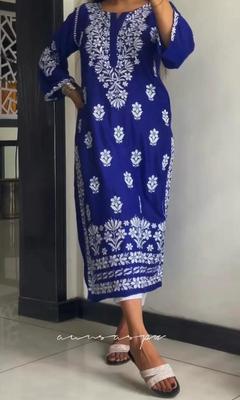 1 Pc Women's Stitched Linen Embroidered Kurta