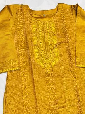 2 Pcs Women's Stitched Khaadi Net Embroidered Suit