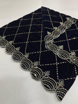 Women's Velvet Embroidered Border Shawl