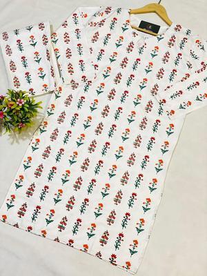 2 Pcs Women's Stitched Linen Printed Suit