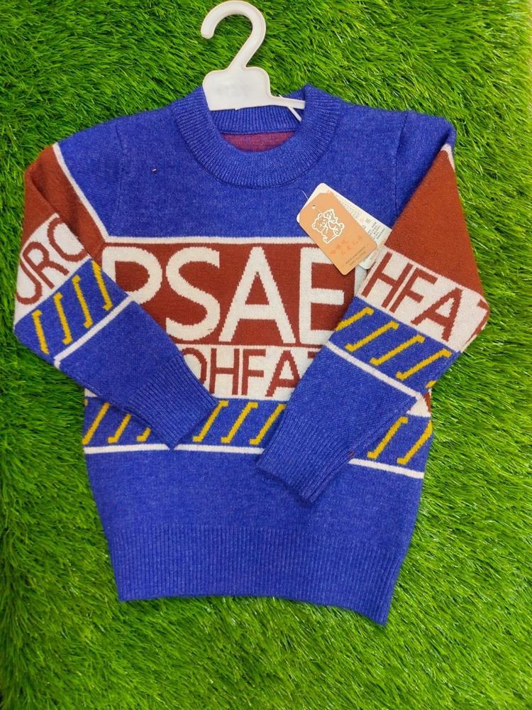 1 Pc Boy's Stitched Wool Printed Sweater