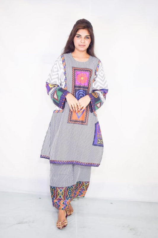 2 Pcs Women's Stitched Viscose Printed Shirt And Trouser