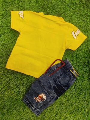 Boy's Blended Printed T-Shirt And Shorts Set -