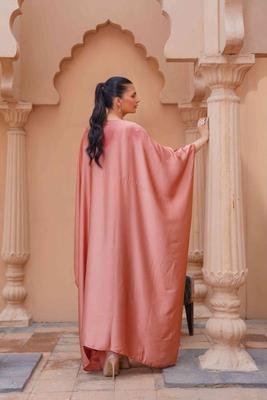 1 Pc Women's Stitched Silk Plain Kaftan