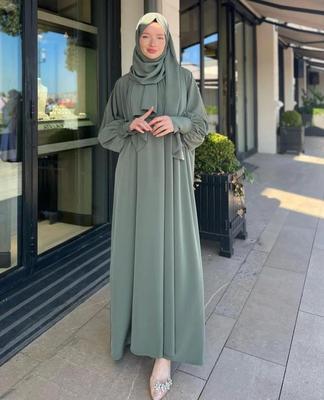 Georgette Plain Full Abaya With Stoller