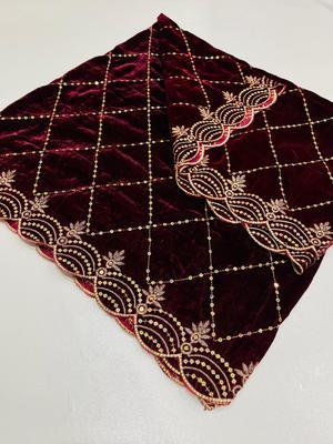 Women's Velvet Embroidered Border Shawl