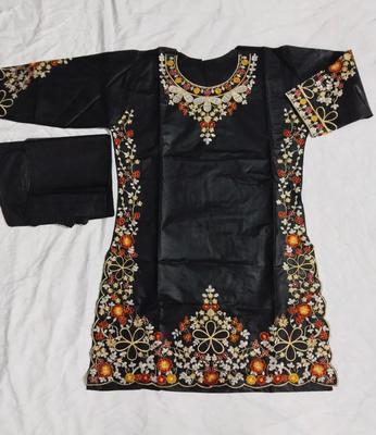 2 Pcs Women's Stitched Cotton Lawn Embroidered Shirt And Trouser