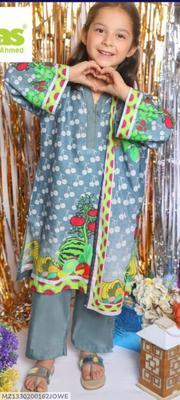 1 Pc Girl's Lawn Printed Unstitched Suit