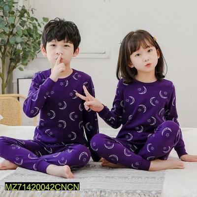 2 Pcs Stitched Jersey Printed Pajama And Shirt