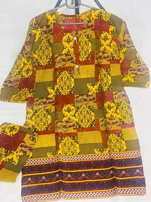 2 Pcs Women's Stitched Lawn Printed Suit