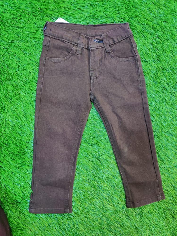 Boy's Stitched Cotton Plain Pants