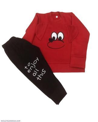 2 Pcs Boy's Fleece Printed Tracksuit