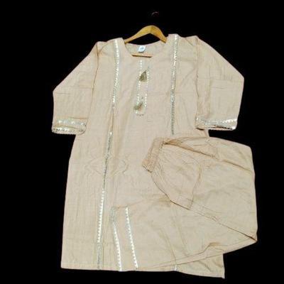 2 Pcs Women Stitched Linen Embroidered Suit