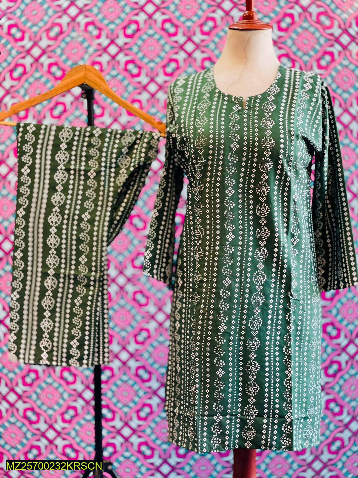 2 Piece Arabic Lawn Block Printed Chunri