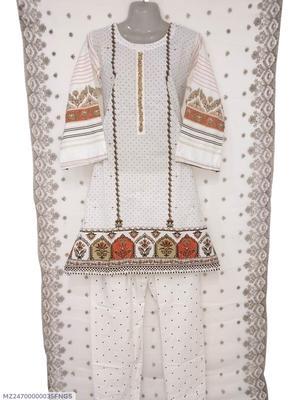 3 Pcs Women's Stitched Cotton Digital Print Suit