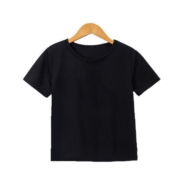 Kid's Stitched Cotton Jersey Plain T-Shirt