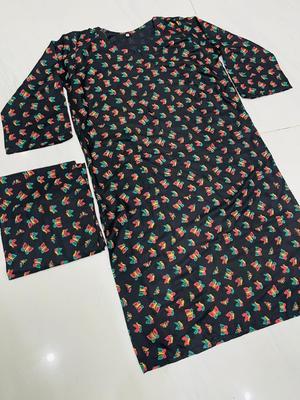 2 Pcs Women's Stitched Linen Printed Suit