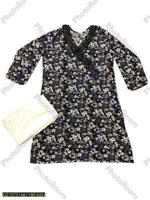 2 Pcs Women's Stitched Lawn Printed Suit