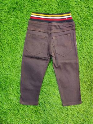 Boy's Stitched Cotton Plain Pants