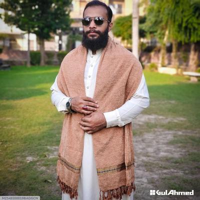 1 Pc Men's Velvet Texture Shawl