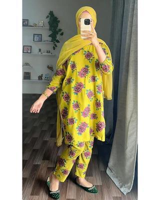 2 Pcs Women's Stitched Arabic Lawn Printed Shirt And Trouser