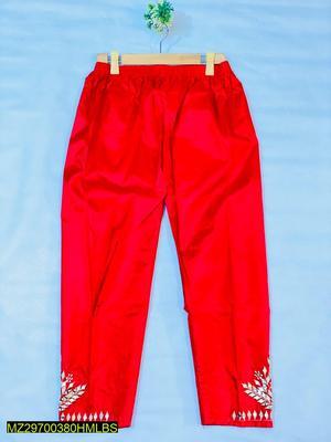 1 Pc Women's Stitched Silk Mirror Work Trouser