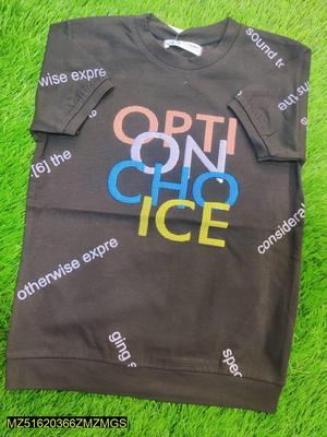 Boy's Stitched Blended Printed T-Shirt