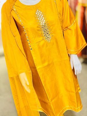 3 Pcs Women's Stitched Fancy Silk Embroidered Suit