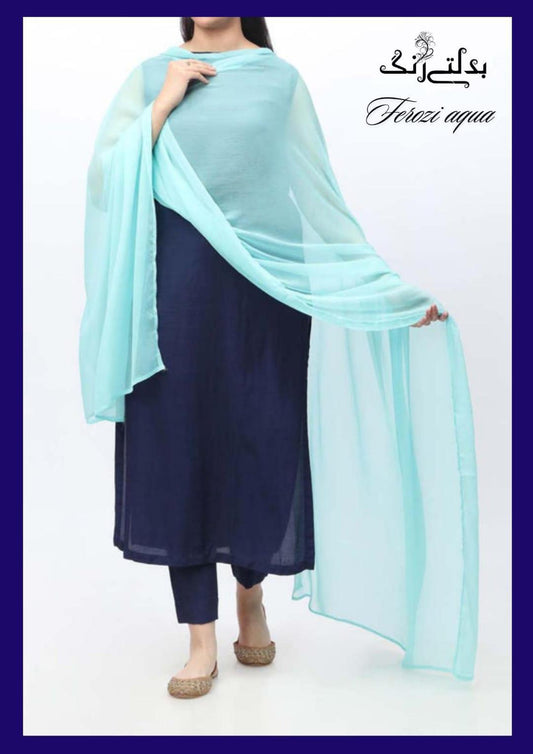 1 Pc Women's Stitched Chiffon Plain Dupatta